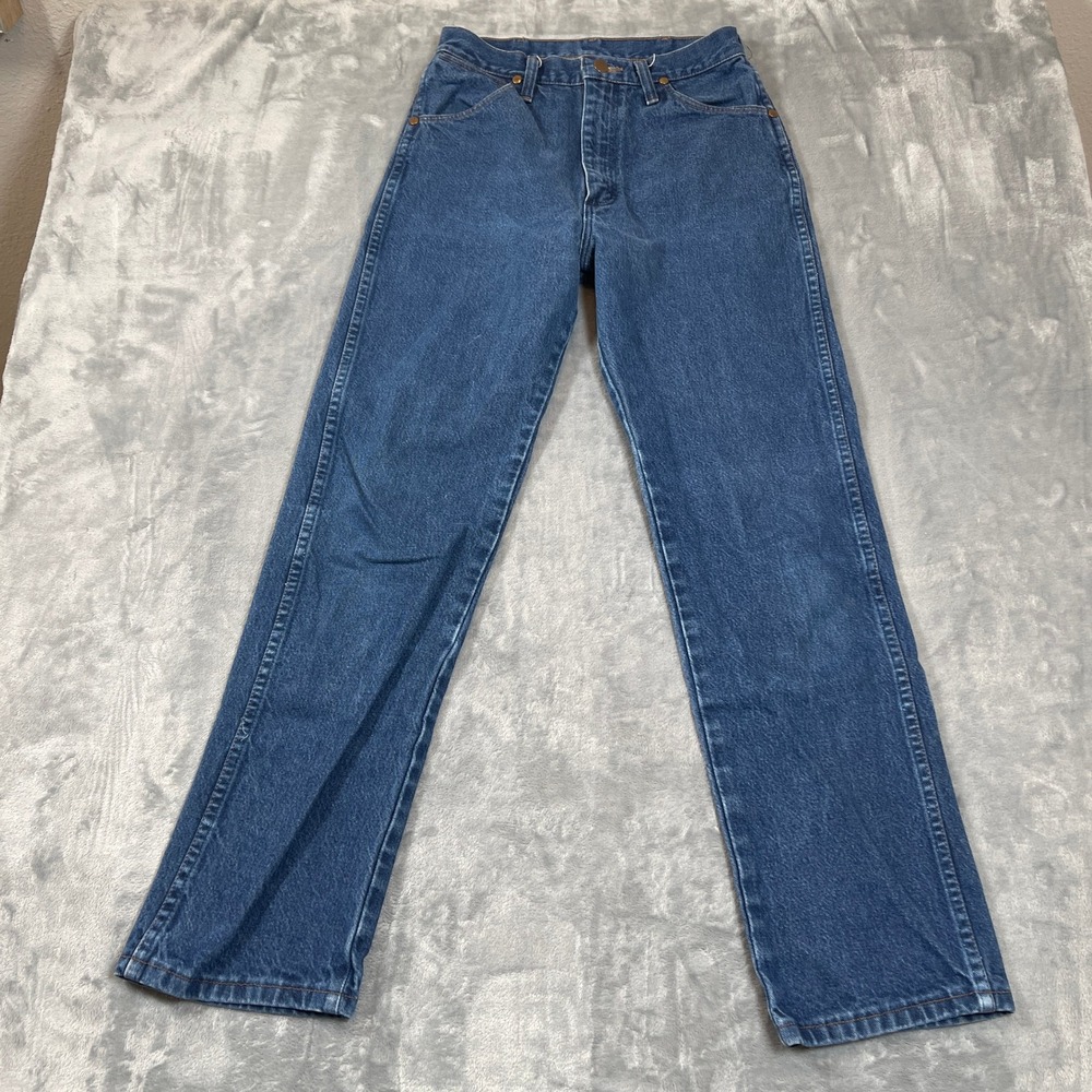 Wrangler Womens Jeans 7x30 25x29 Blue High Waisted Straight Leg